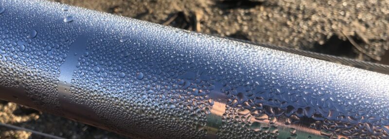 Condensation on a pipe.